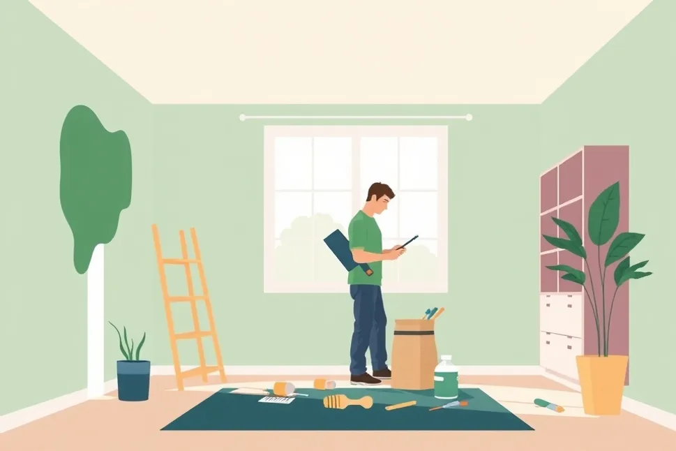 Intérieur rénové après travaux de peinture à Alençon