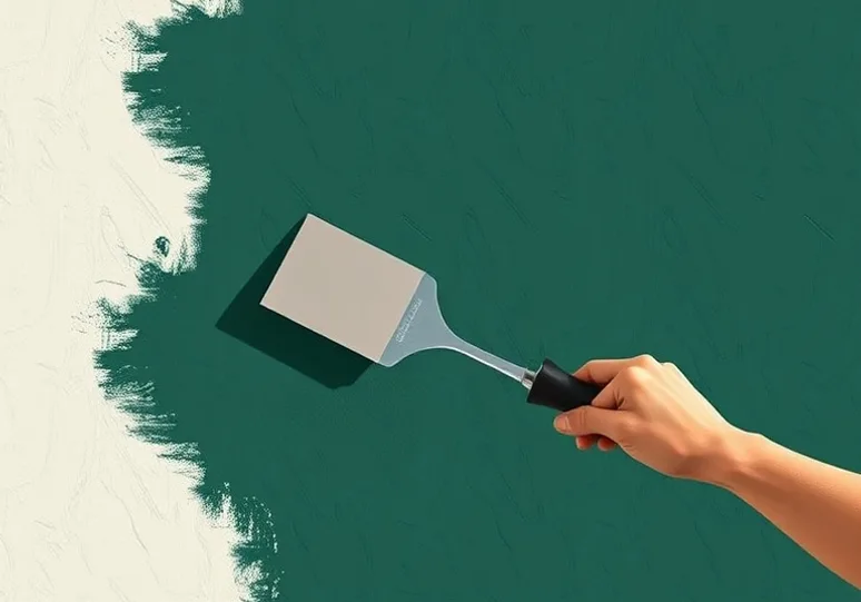 Application d'un enduit décoratif à la lisseuse sur un mur